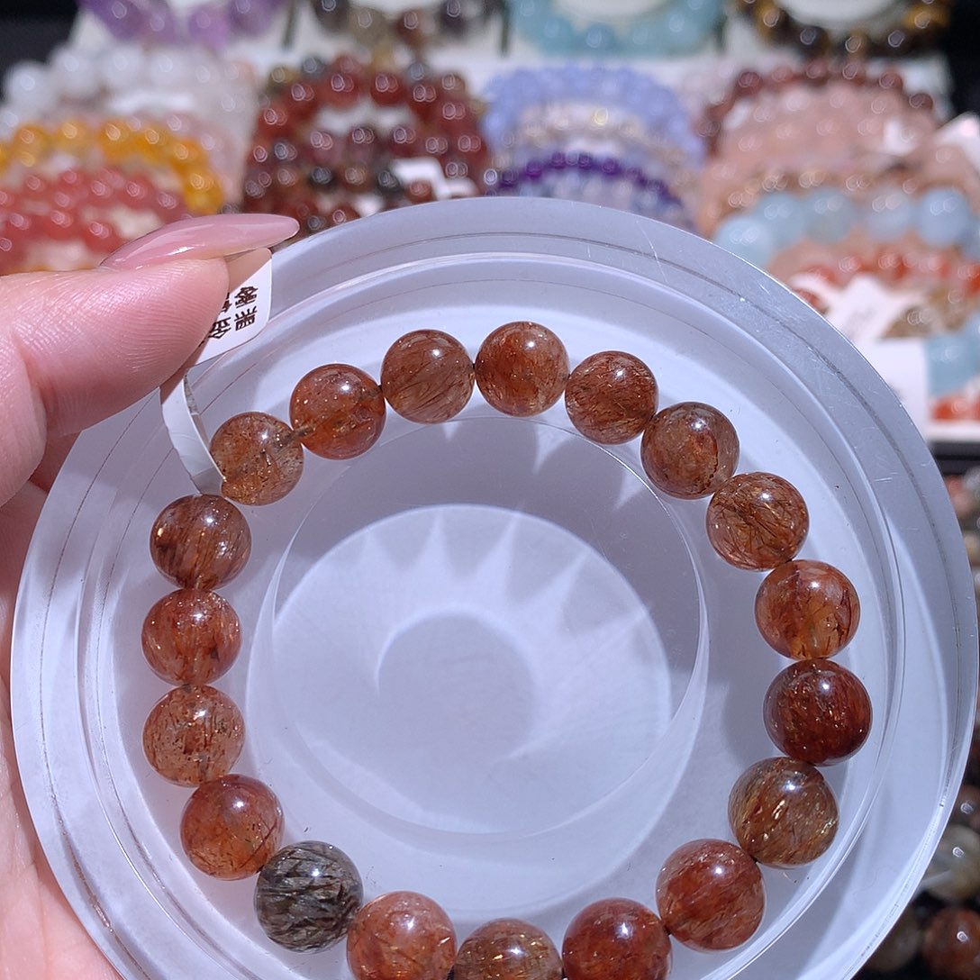 未镶嵌手链水晶金红黑金超10咪