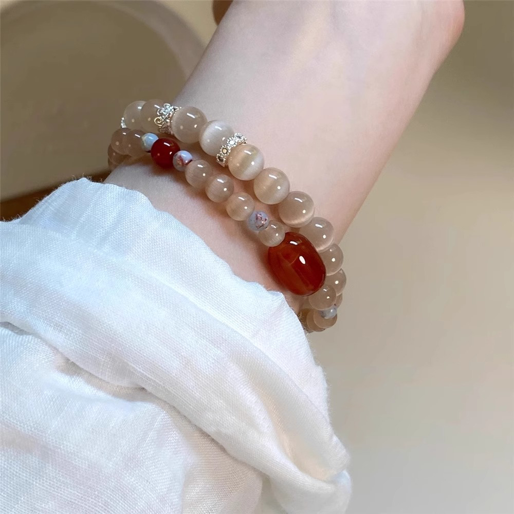 铜合金手链 新中式显白串珠手链复古民族风叠戴手饰国风小众手串 