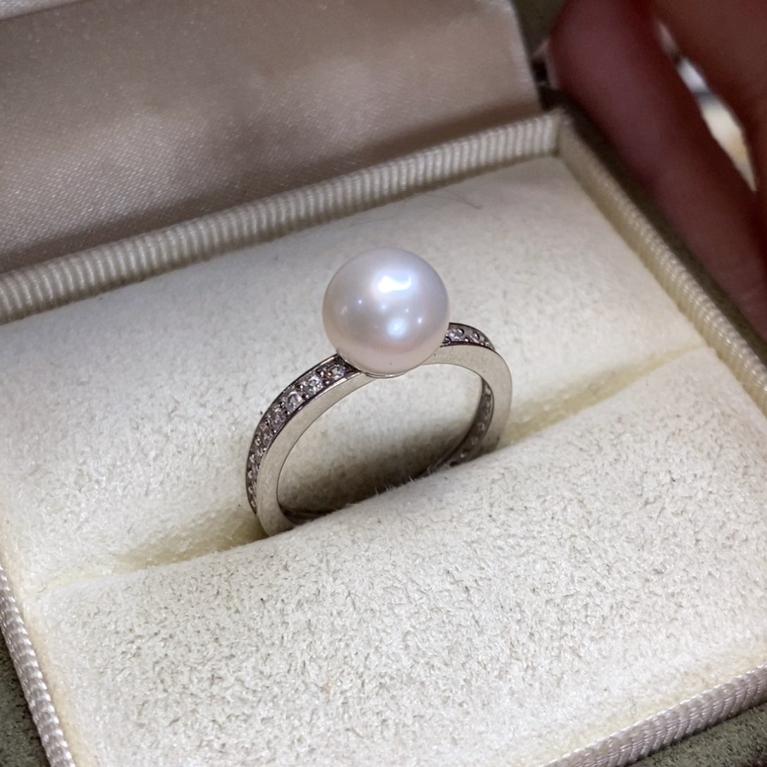 淡水珍珠戒指银S925镶嵌