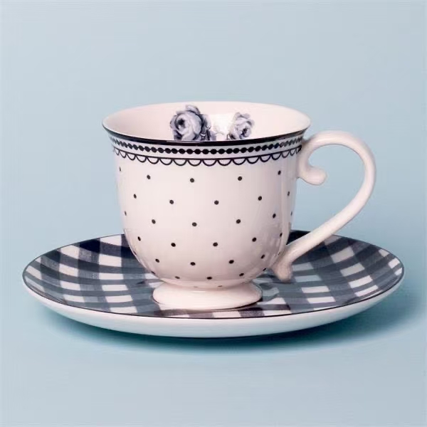 【KA家】200ML 白底波点花杯碟 复古靛蓝 高温瓷 VINTAGE INDIGO