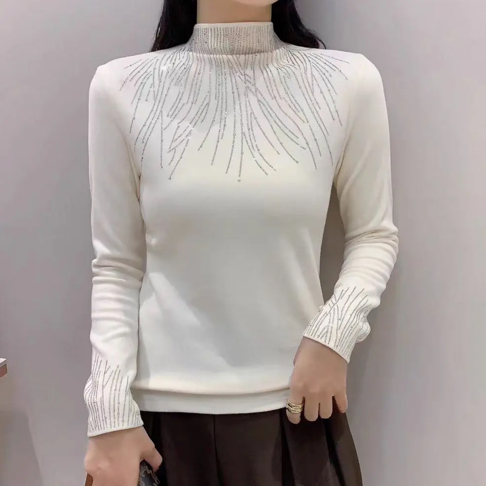 【丽】秋冬季时尚休闲百搭半高领重工打底衫 QD-2025137