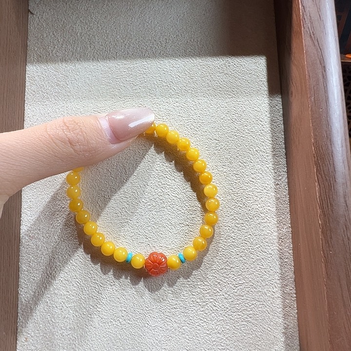 蜜蜡未镶嵌手串6.2mm蜜蜡手串