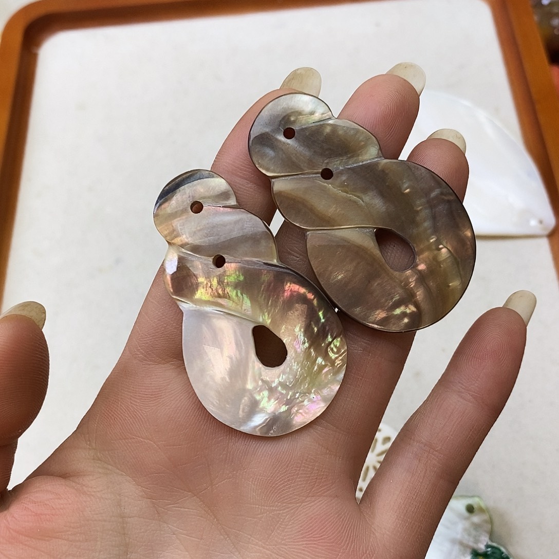 玛瑙/玉髓未镶嵌珠宝半成品贝两颗装