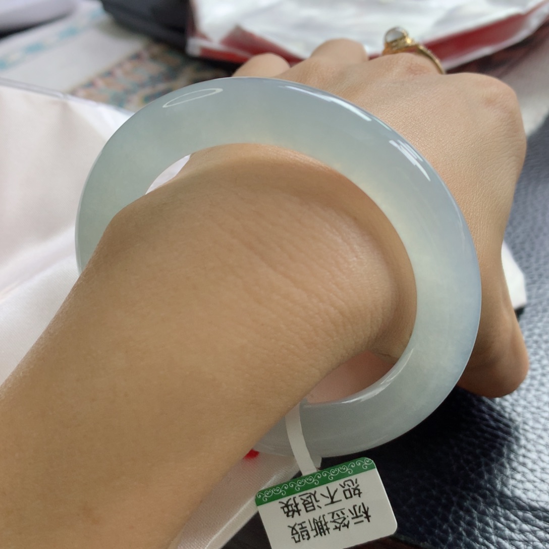 未镶嵌手镯翡翠缅甸天然翡翠A货54.3圆