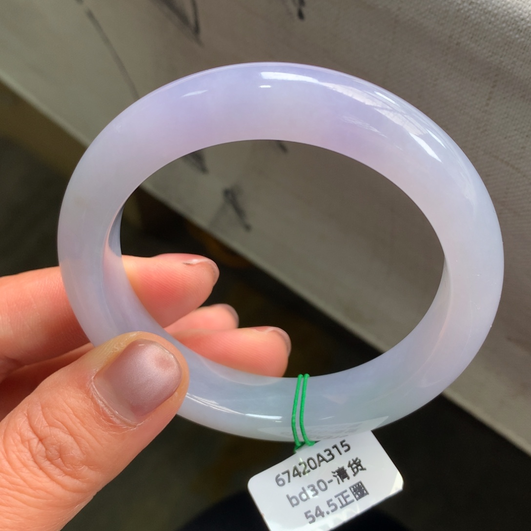 翡翠未镶嵌手镯糯冰起胶春彩无纹裂【强推】
