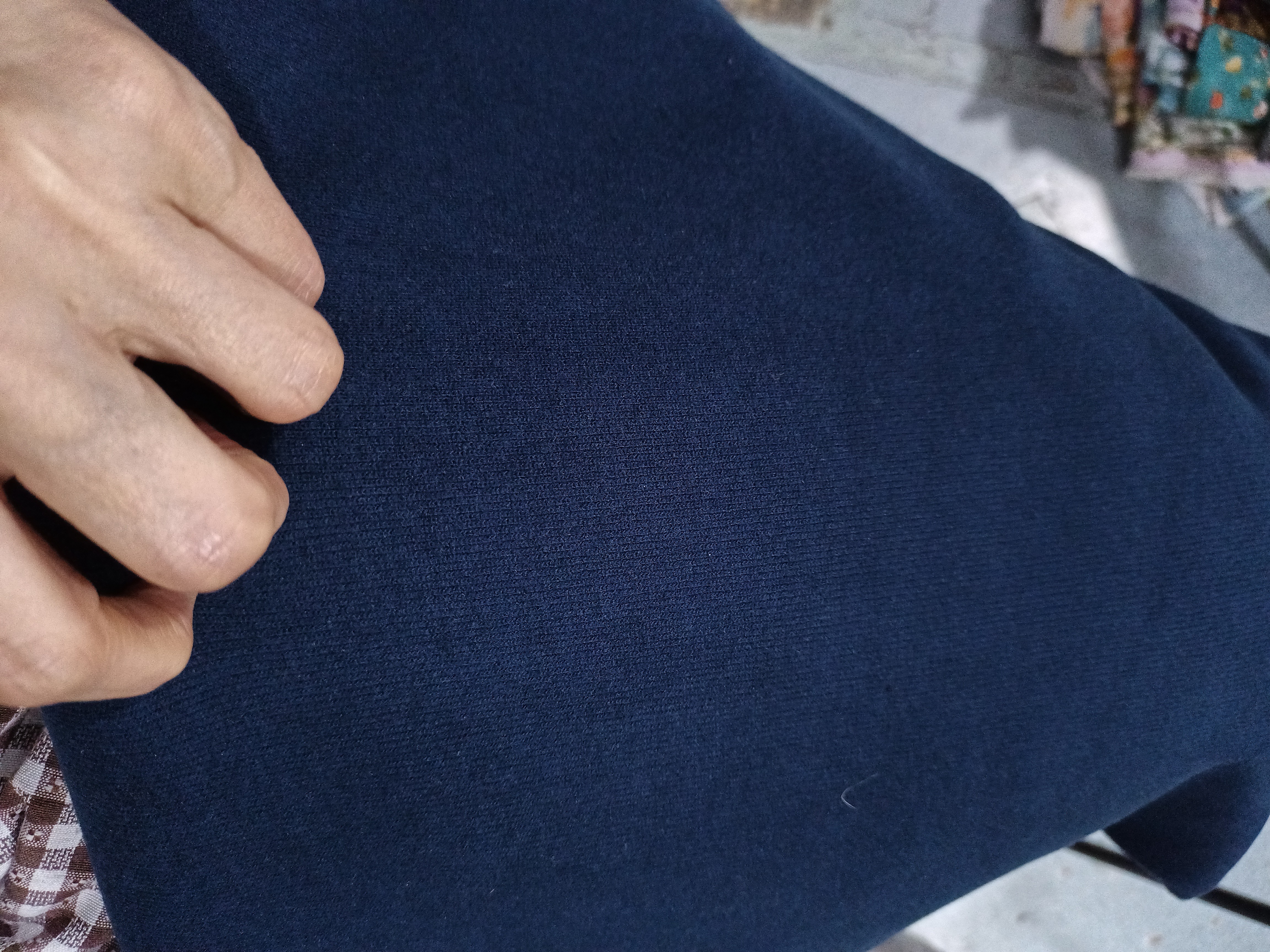 醋酸羊绒布料湖蓝色1.3米布头