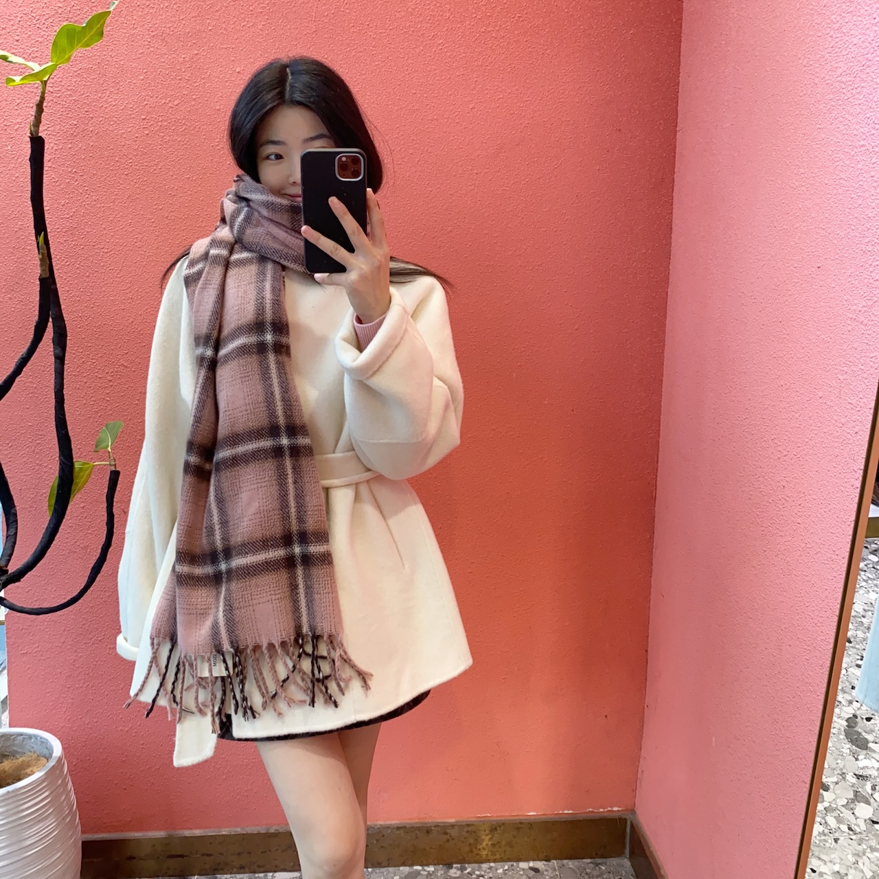 （默茗服装）氛围感格子围巾