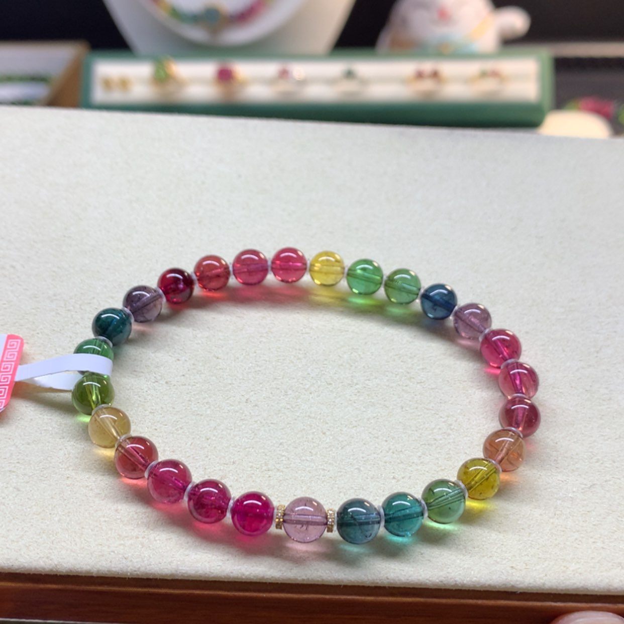 【闪购商品】碧玺手串未镶嵌浓艳彩虹色标6.6mm