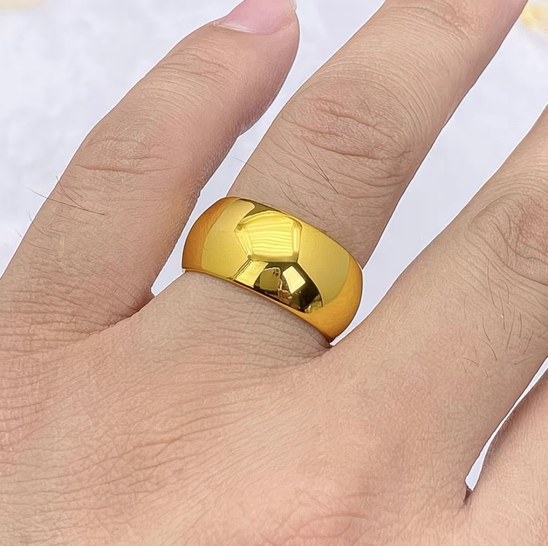 合金戒指 精工开口  卡10大光面戒  时尚简约亮面轻奢气质