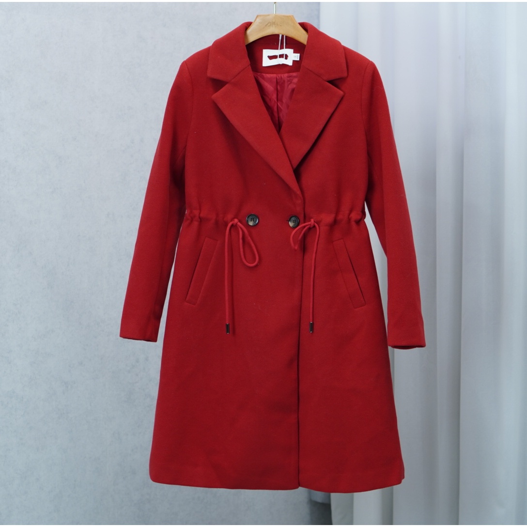 同伊系列   WY757    女装时尚撤柜休闲呢外套红色E215110
