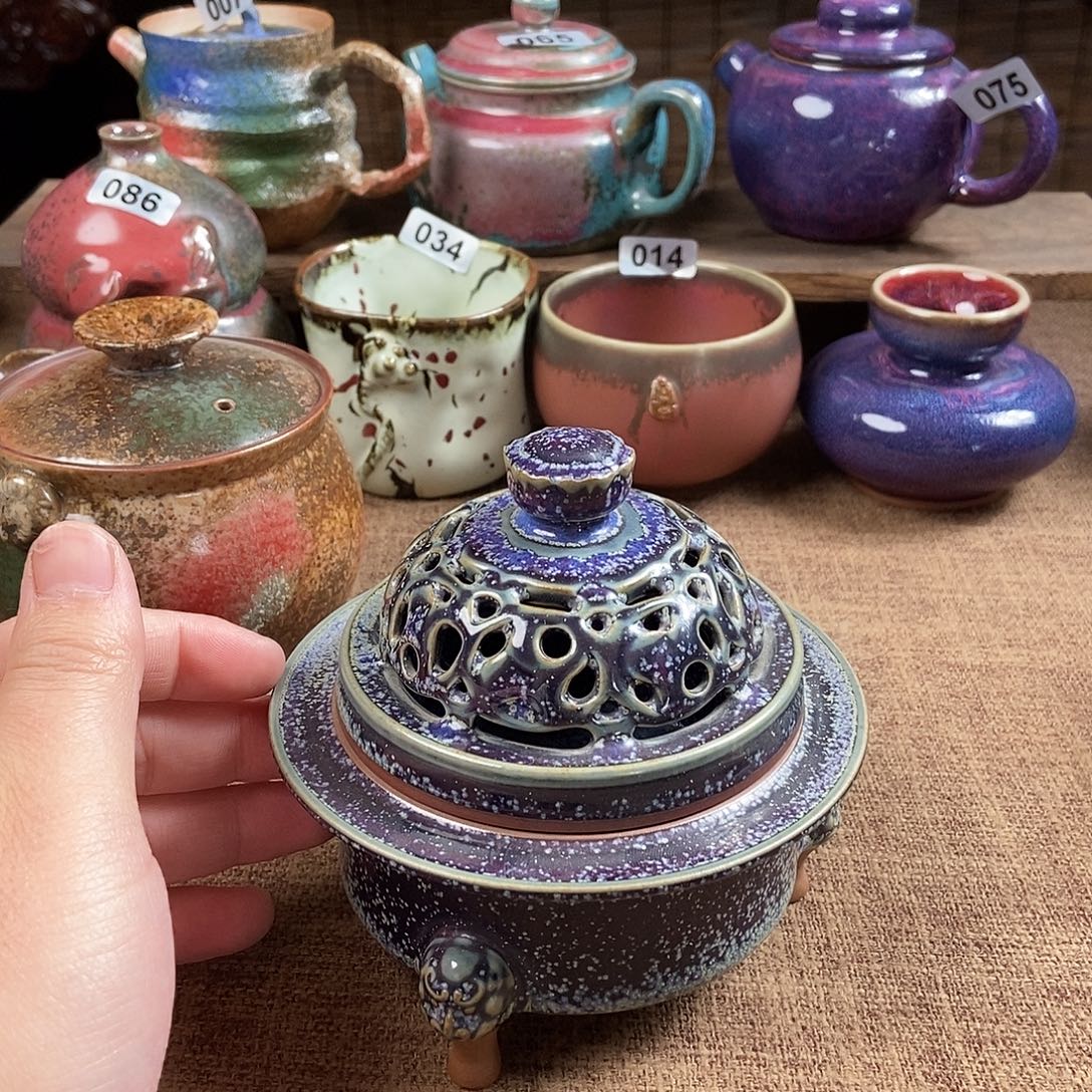 飘***雨瓷片钧瓷茶壶茶具