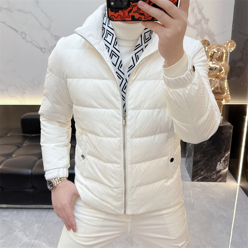 冰希欧式.潮流风男士洋气假两件设计百搭立领羽绒服2025冬季新款