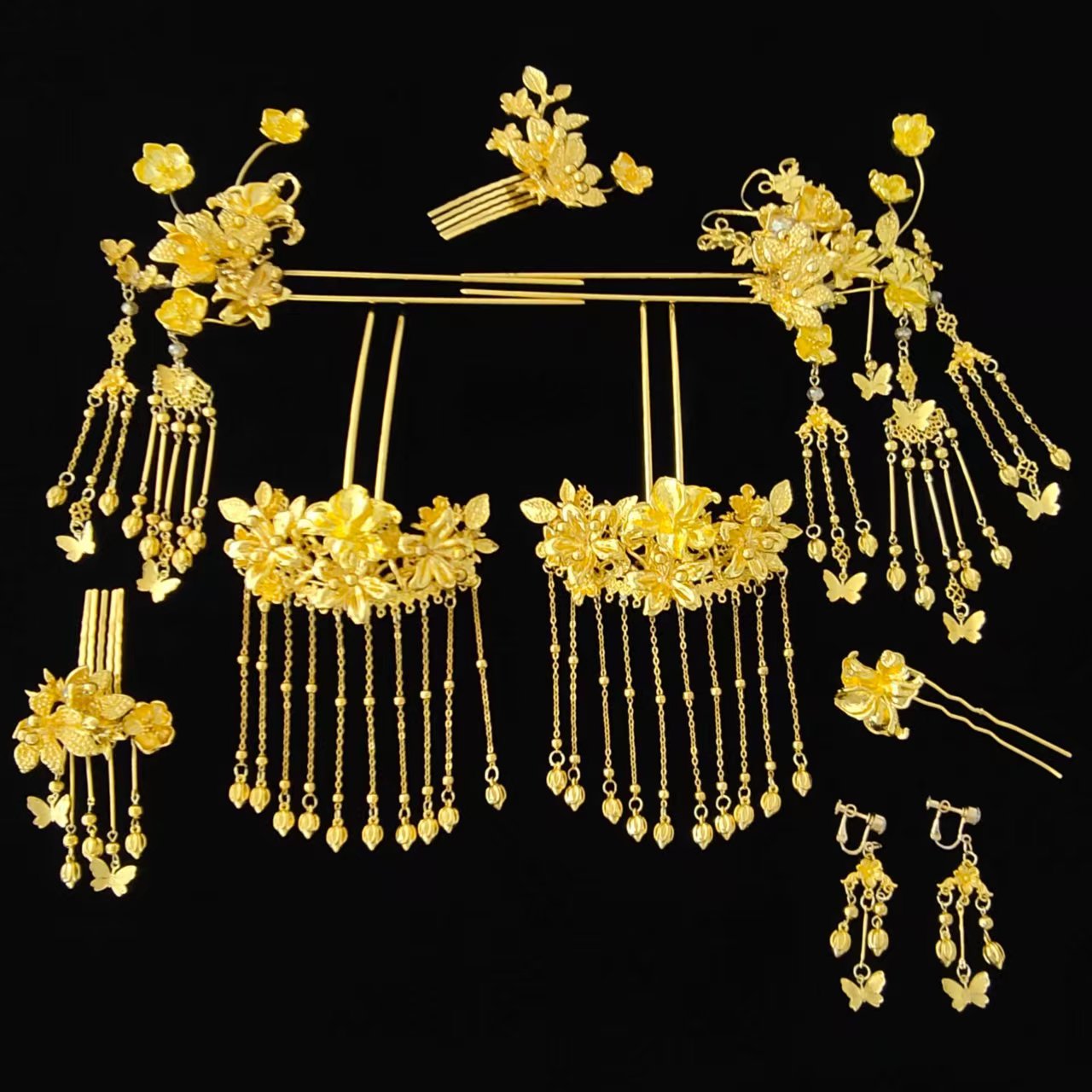 HZ1352金色百搭秀禾古风新娘头饰