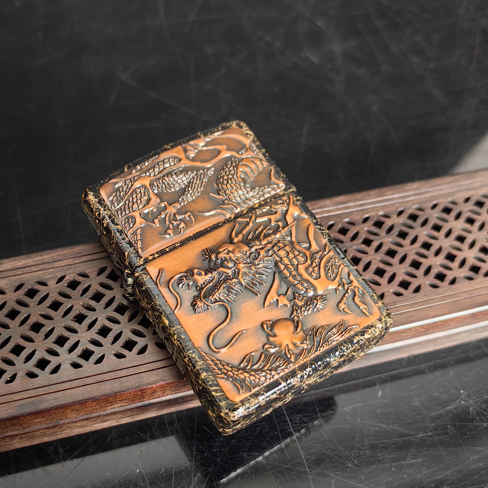 zippo打火机 DB 平底贴章龙  DY9920TZ*887dabai