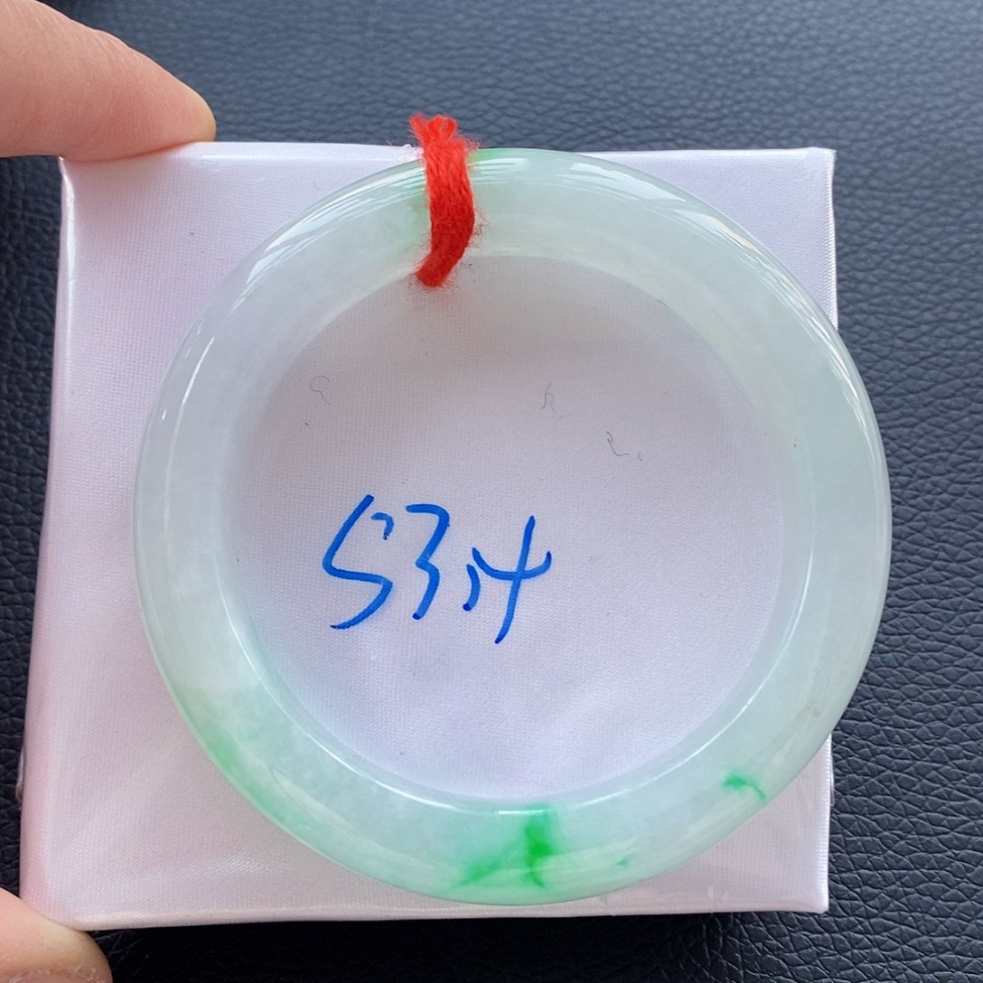 翡翠手镯未镶嵌21冰飘阳绿湖21