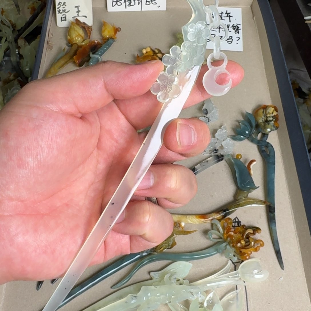 岫玉发饰未镶嵌岫玉发簪就是好看
