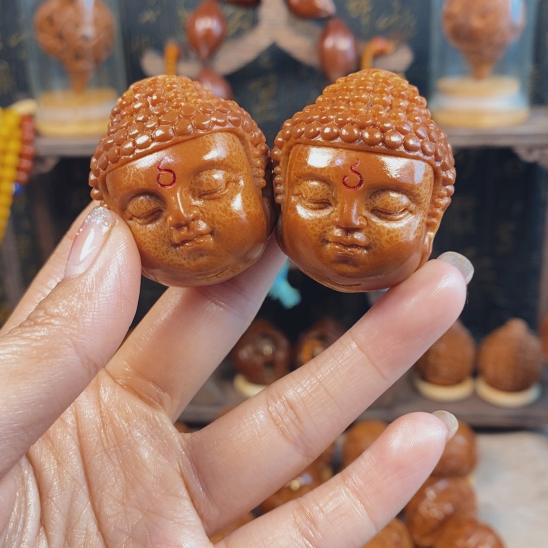 橄榄核吊坠宝宝佛一对0011