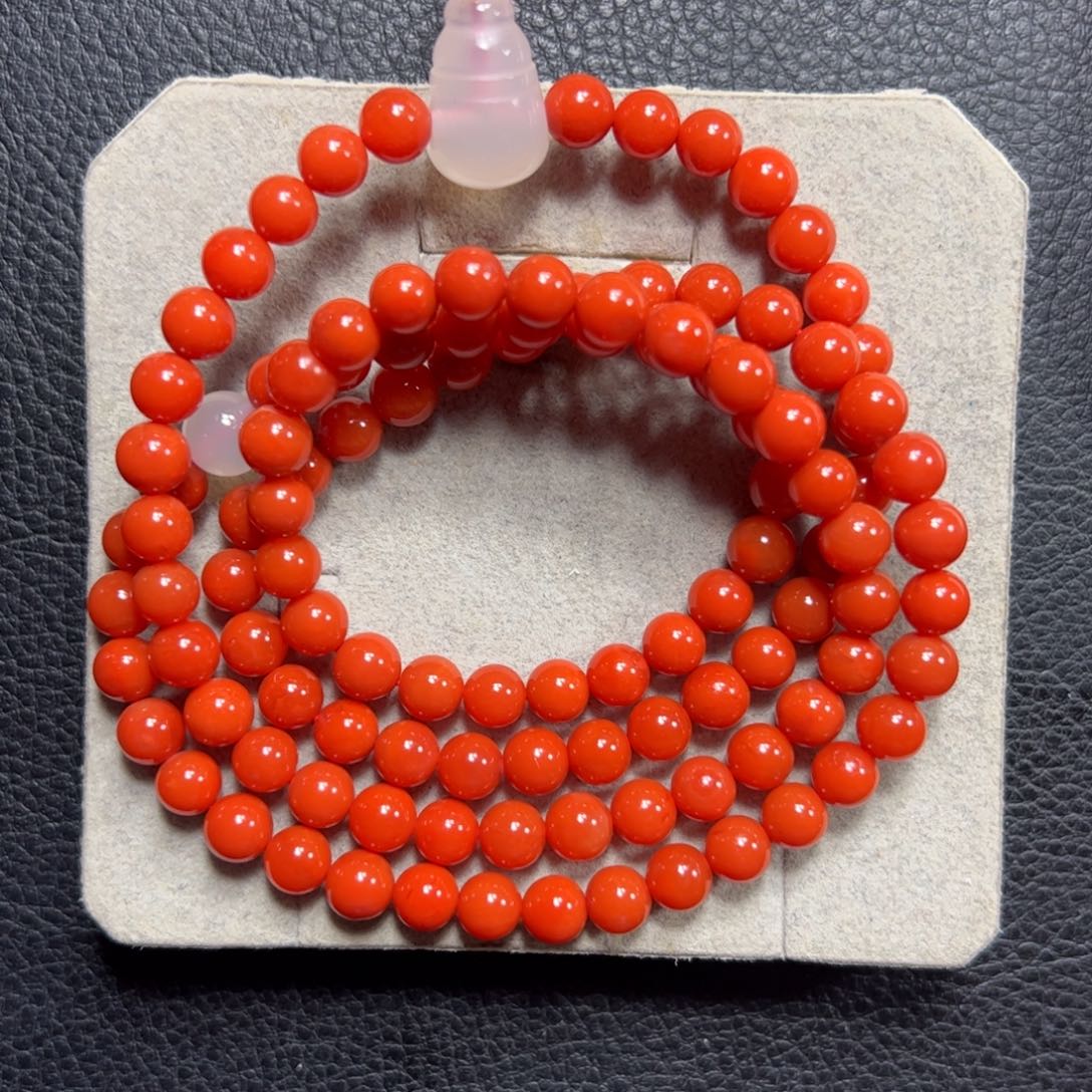 南红玛瑙冷水河多圈6➕18K金镶嵌