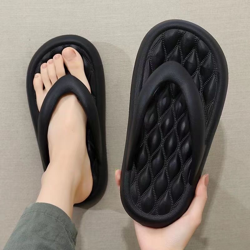 夏季防滑人字拖男夏天踩屎感拖鞋厚底软底