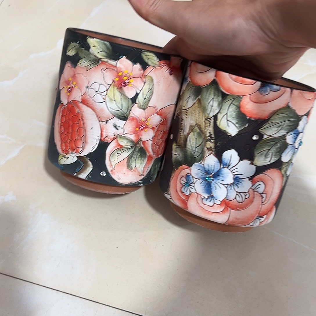 景德镇炫彩手绘口9.5高12.5