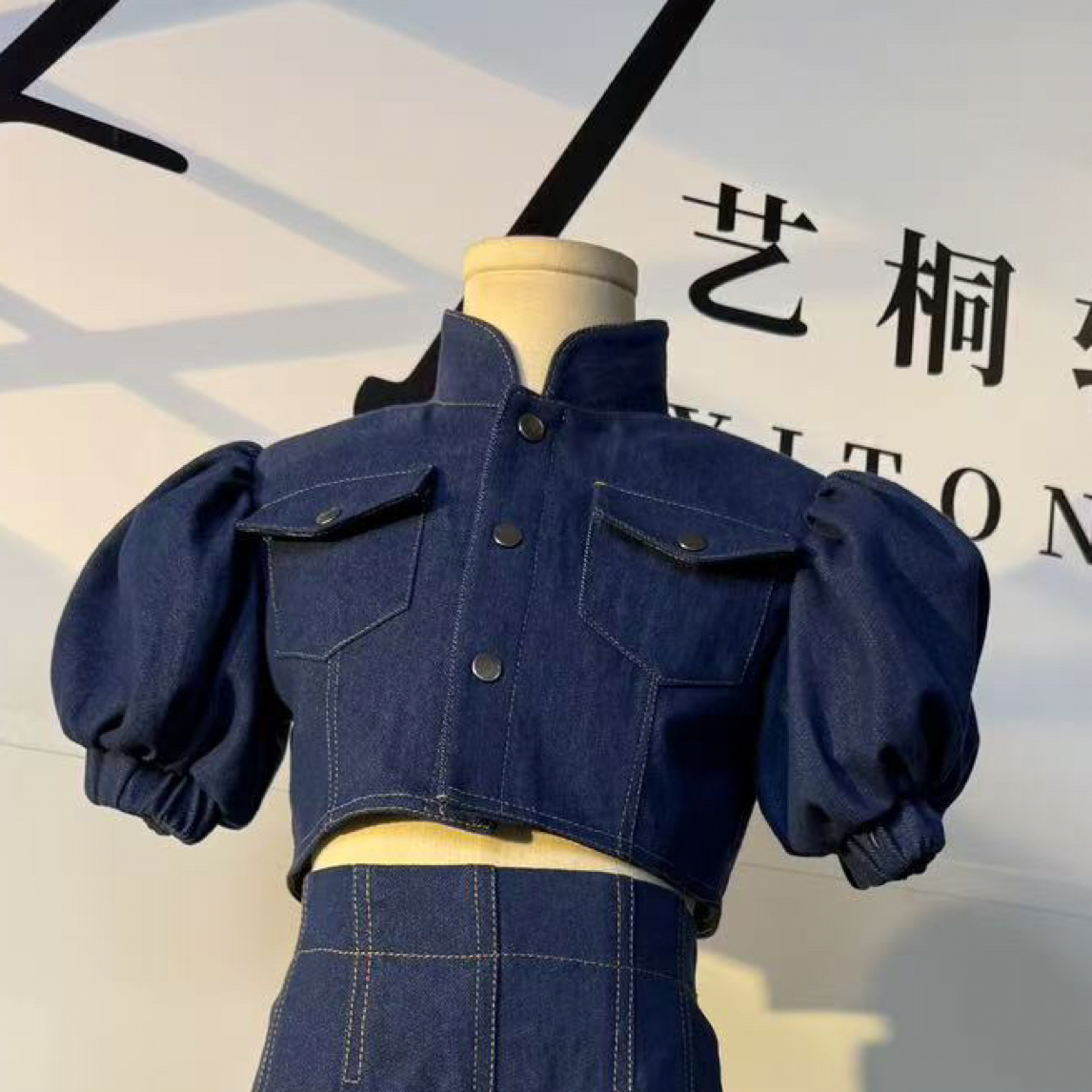 牛仔上衣潮服模特潮服多巴胺潮服女童个性西装模特走秀