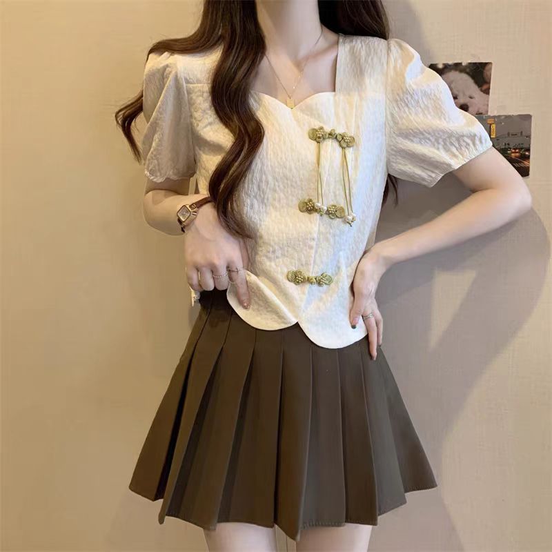 襯衣显瘦气质小个子短款夏季复古法式设计感