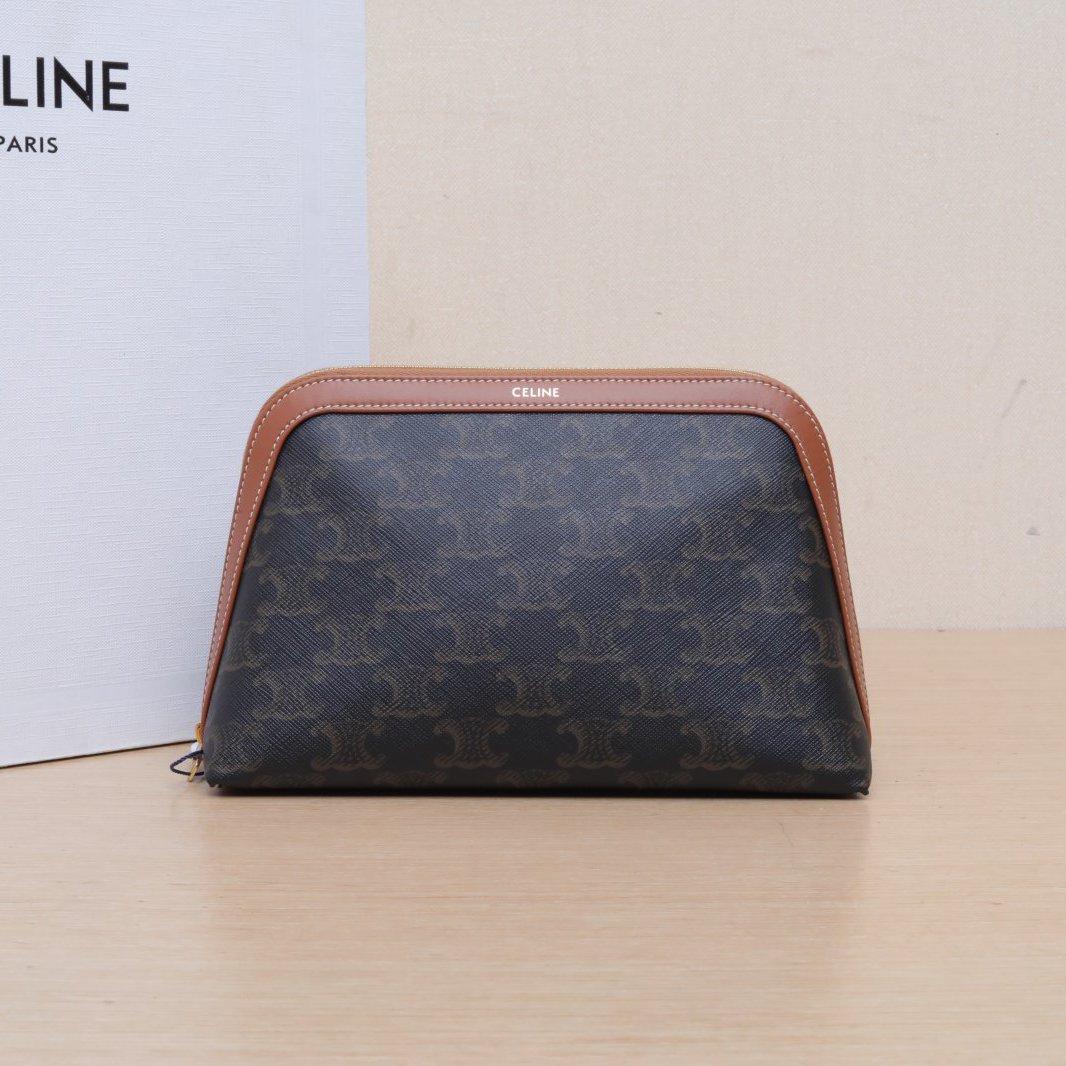 99新 Celine/思琳 【娇】老花 PVC 金扣 凯旋门 标志印花 094092