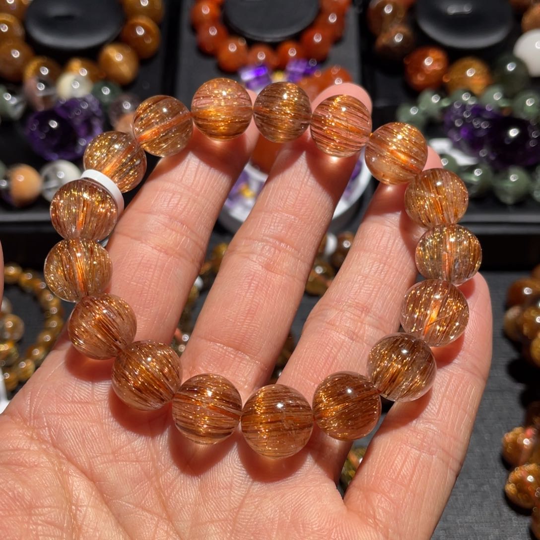 水晶手链未镶嵌铜顺发手链12.5mm左右