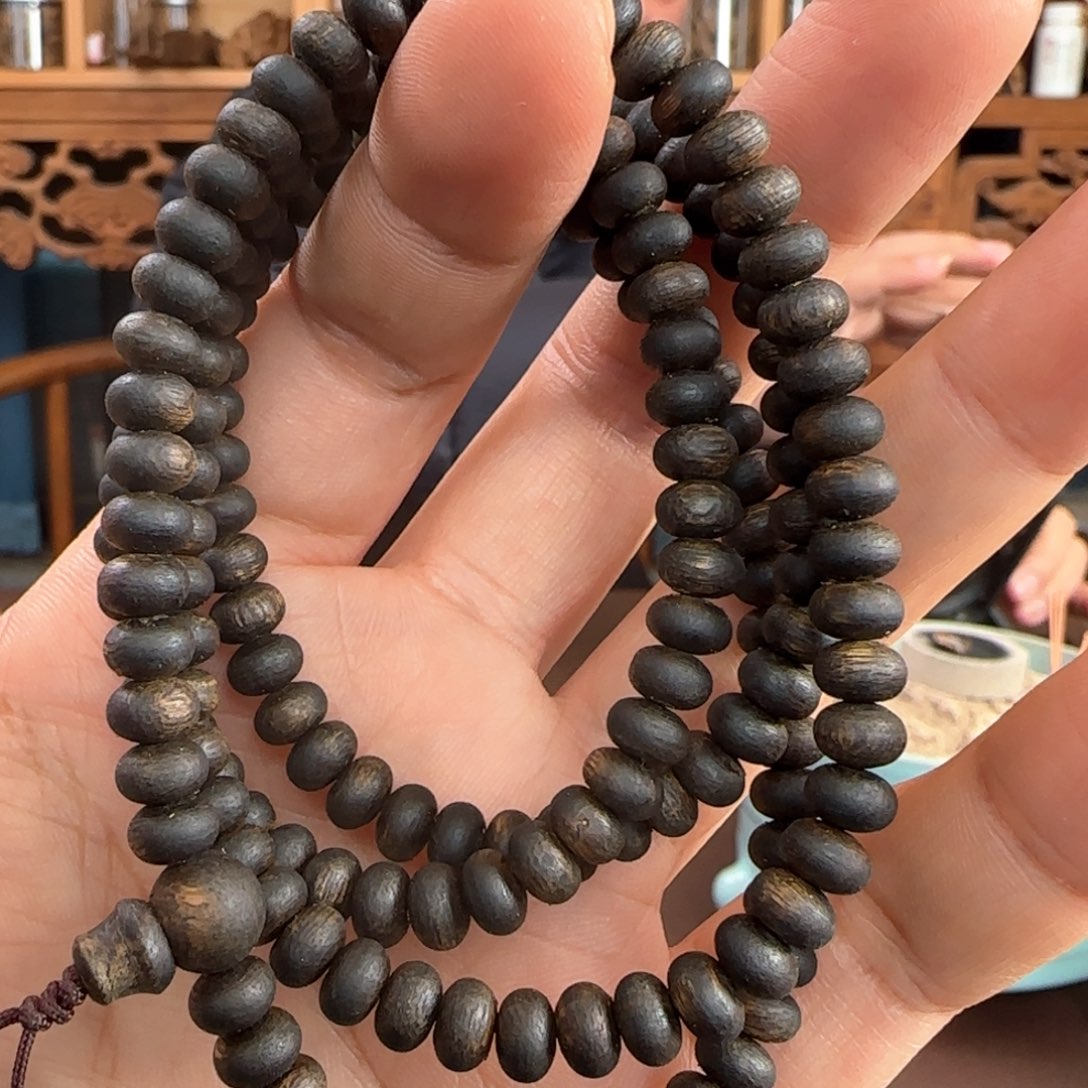 沉香手串奇楠沉水算盘珠21克