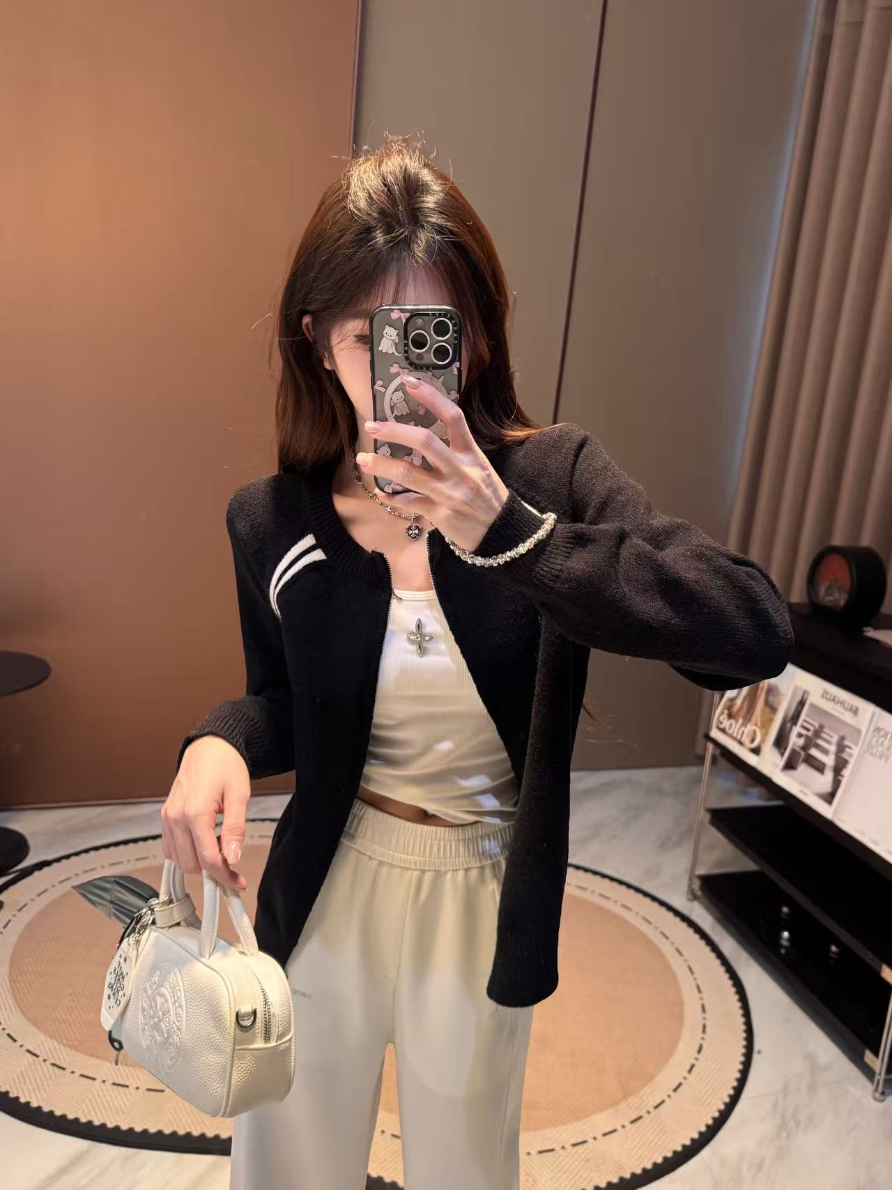 李馨儿【二月份】外套长袖琥珀流光韩版小众百搭洋气外穿毛衣外套