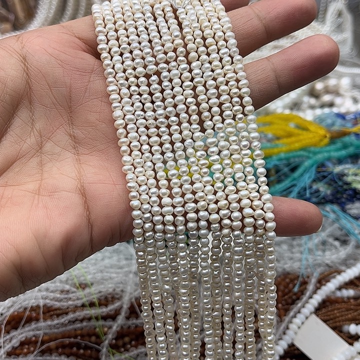 玛瑙/玉髓未镶嵌珠宝半成品一条3.5mm左右珍珠