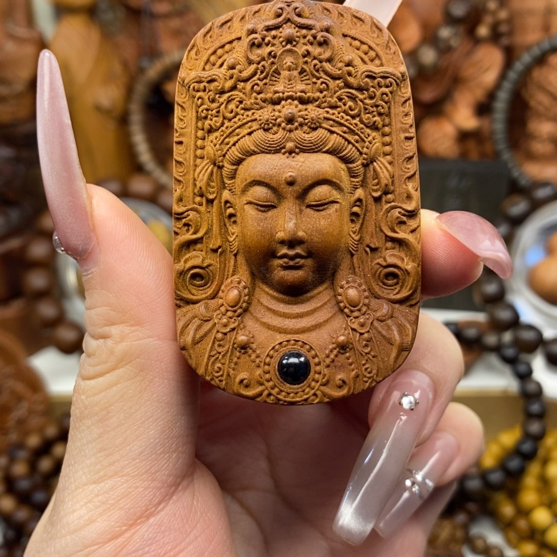 无***咎手串/手链檀香木迈索尔老山檀香度母牌子奶香，微瑕