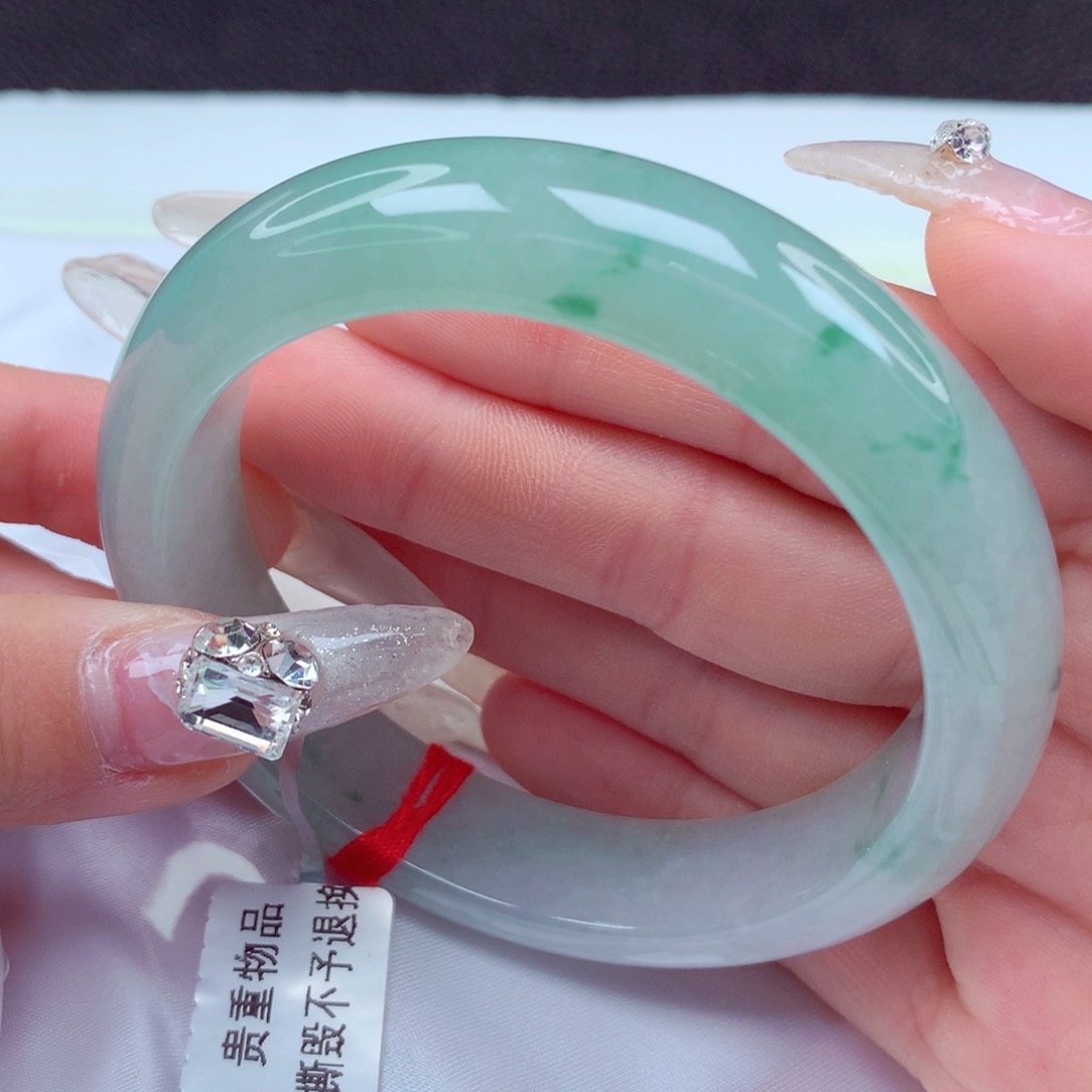 翡翠手镯未镶嵌天然缅甸翡翠A货手镯 41号