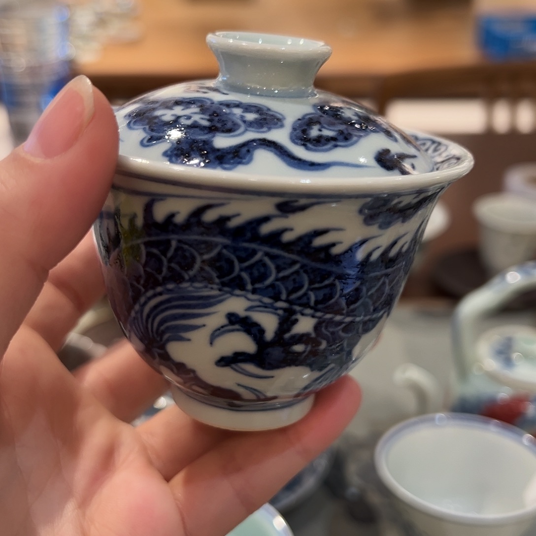 开播福利龙纹盖碗盖碗