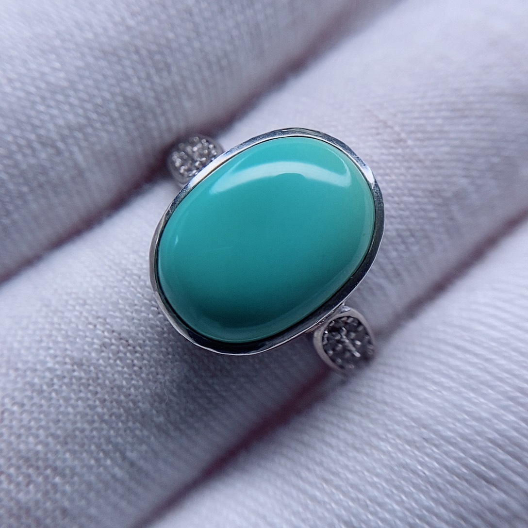 绿松石戒指银S925镶嵌