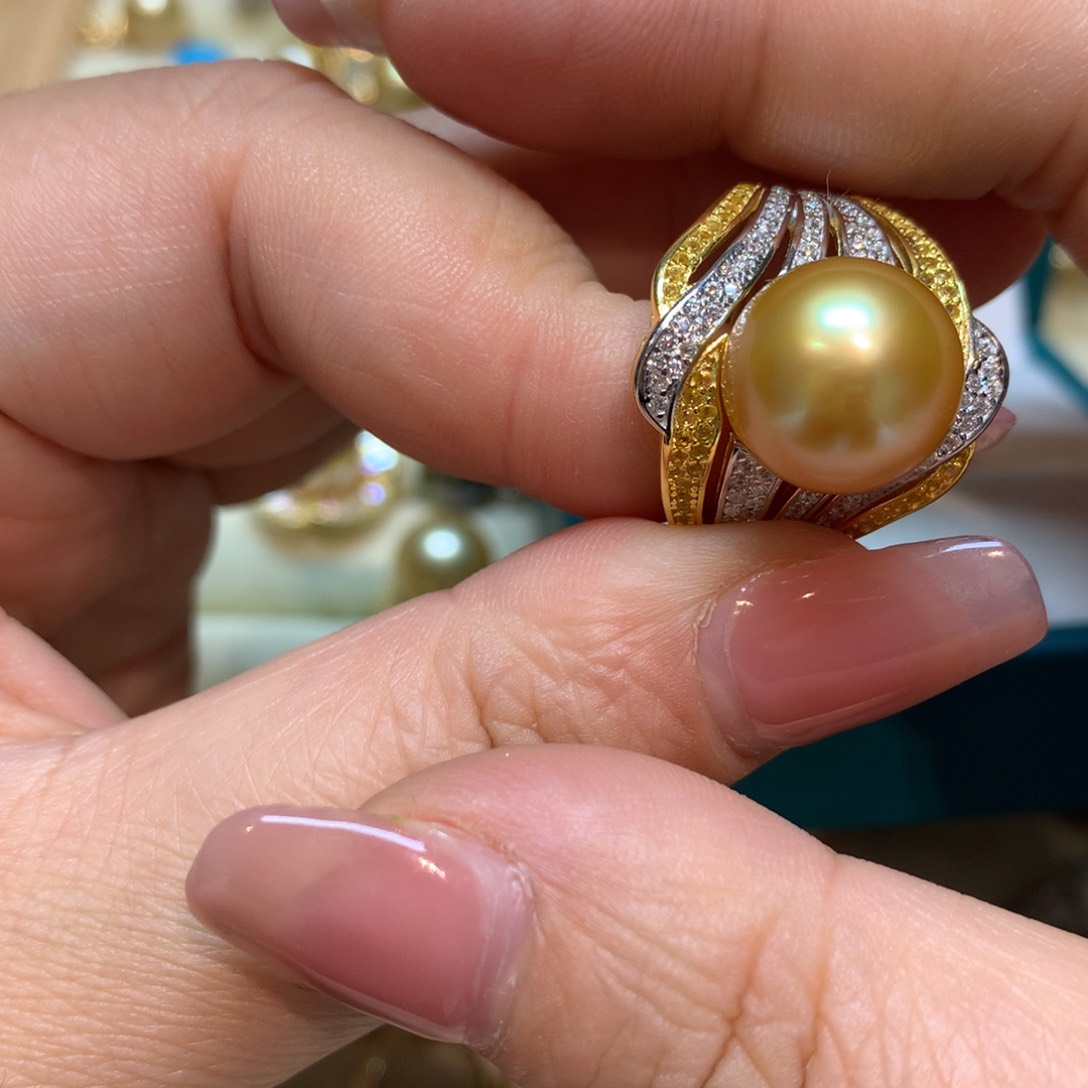 海水珍珠戒指银S925镶嵌