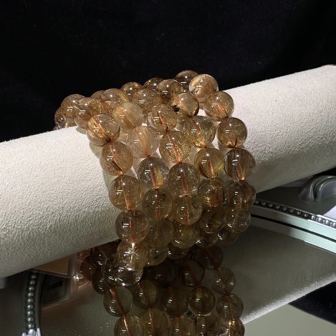 【遇见轻奢珠宝】-S092-天然水晶发晶单圈手链多样性发1