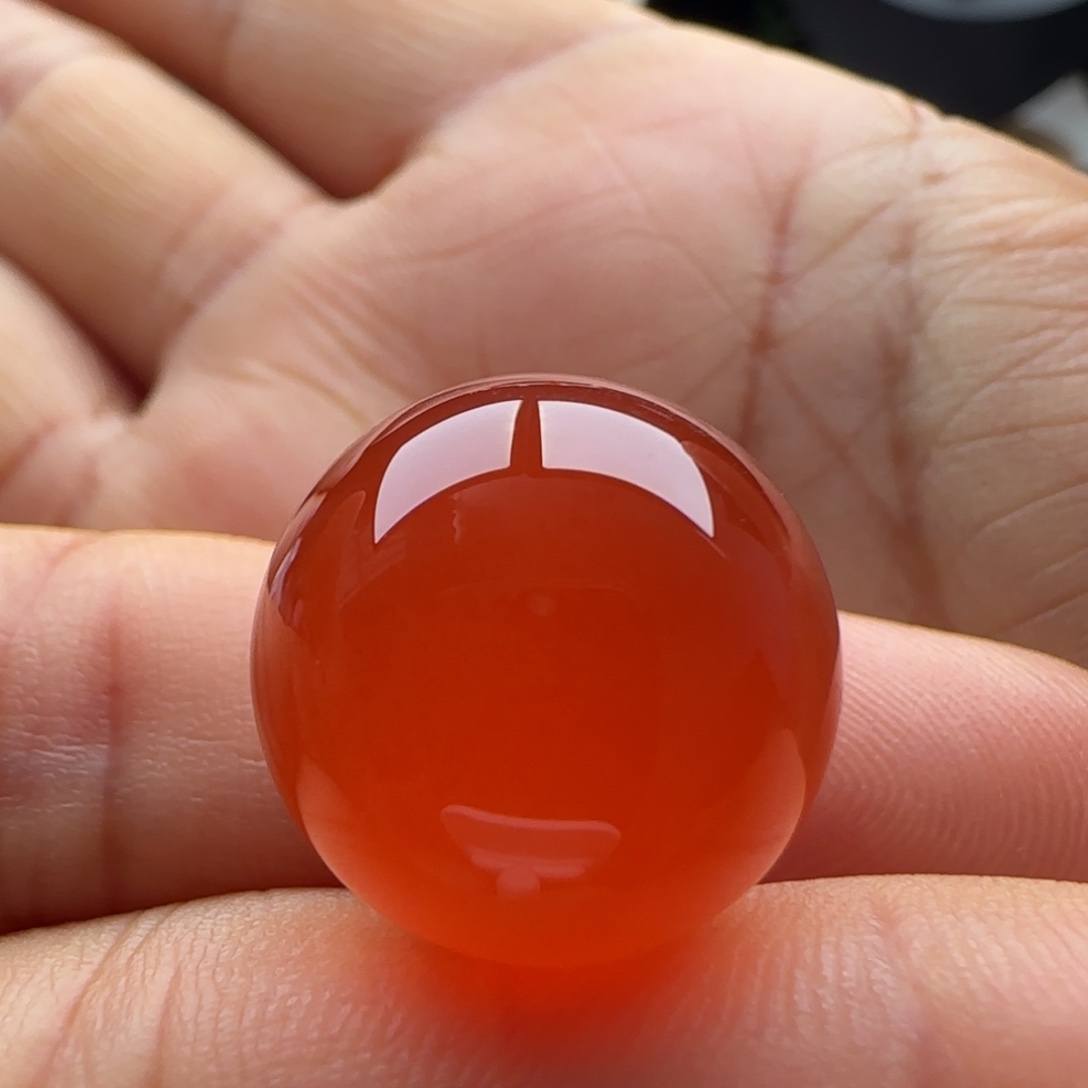 南红玛瑙未镶嵌圆珠17.3水线