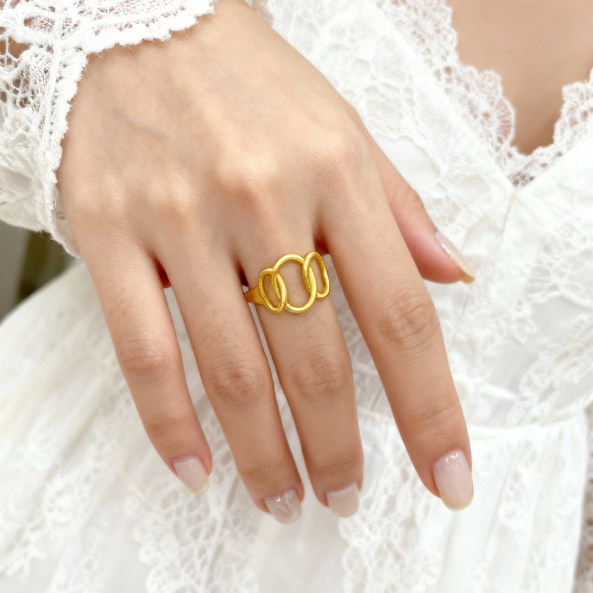 铜合金戒指 KS3003Nurluk 义乌一手发货金色原创设计欧美扣头欧若