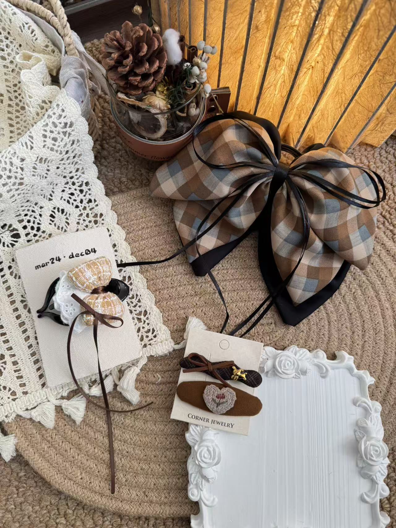 仿珍珠时尚手工头饰配饰小众首饰简约可爱