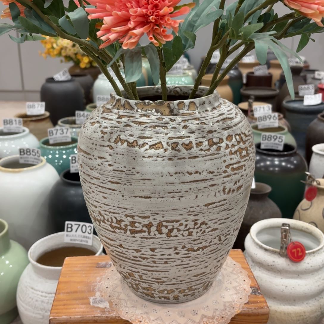 摆件景德镇陶瓷花瓶高25口10