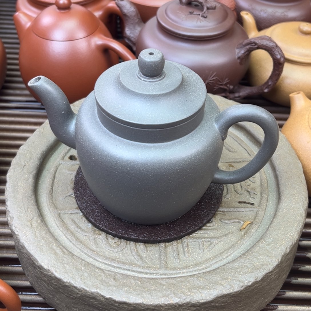 紫砂茶壶清灰紫泥 宫灯180c