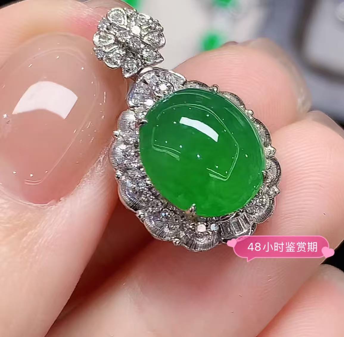 吊坠(不含链)18K金镶嵌翡翠SY多样性发其一