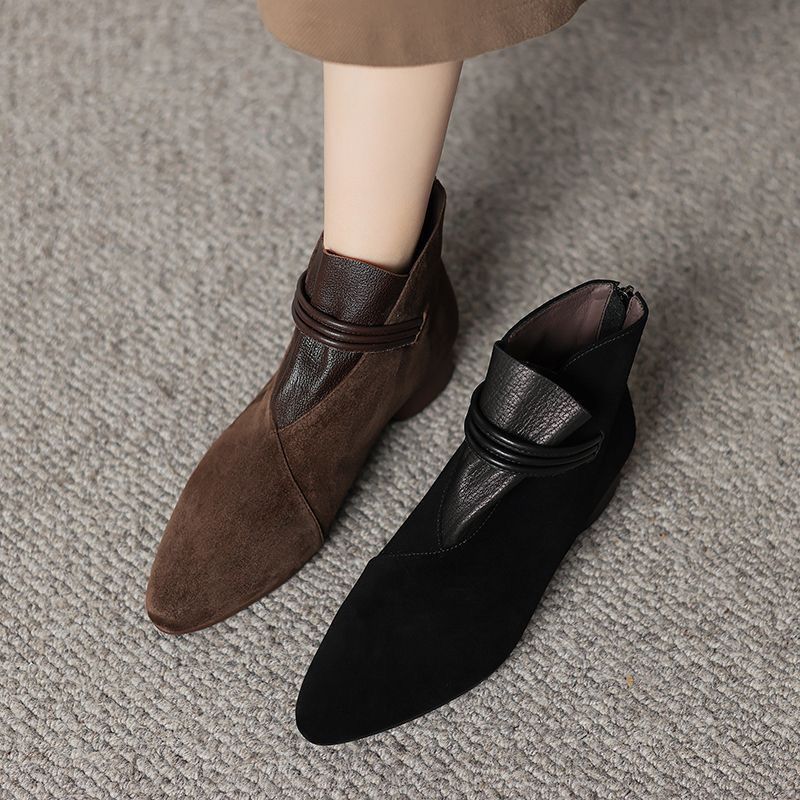 【断码清货牛皮1)2025年新号开播宠粉福利款软皮软底软面短靴