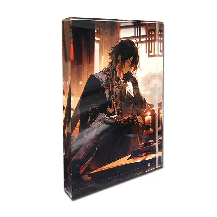 《原神》周边同人二创亚克力高透水晶砖摆件 (12x8x1.5)cm