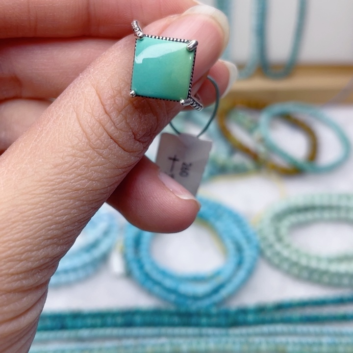 绿松石银S925镶嵌颈饰