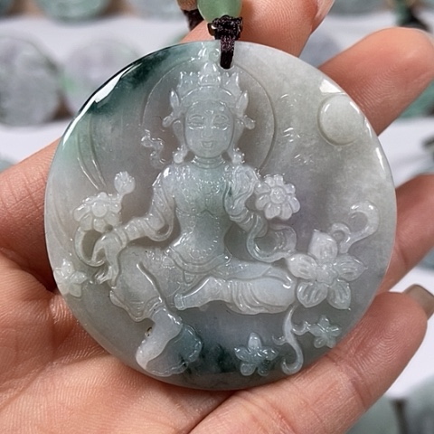 翡翠颈饰未镶嵌观音福利