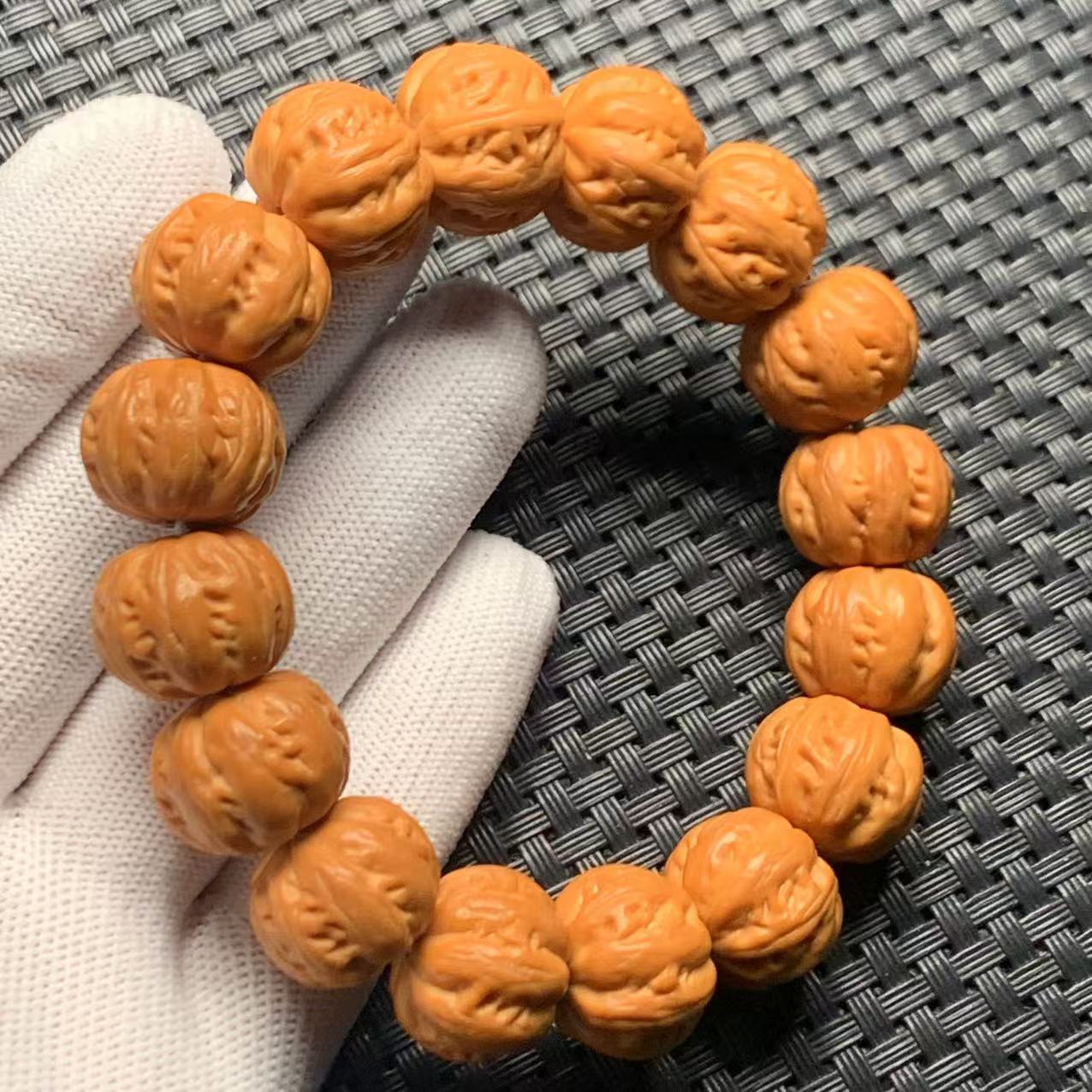 16左右瑕疵款麻花京八棱猴头核桃精工手串L