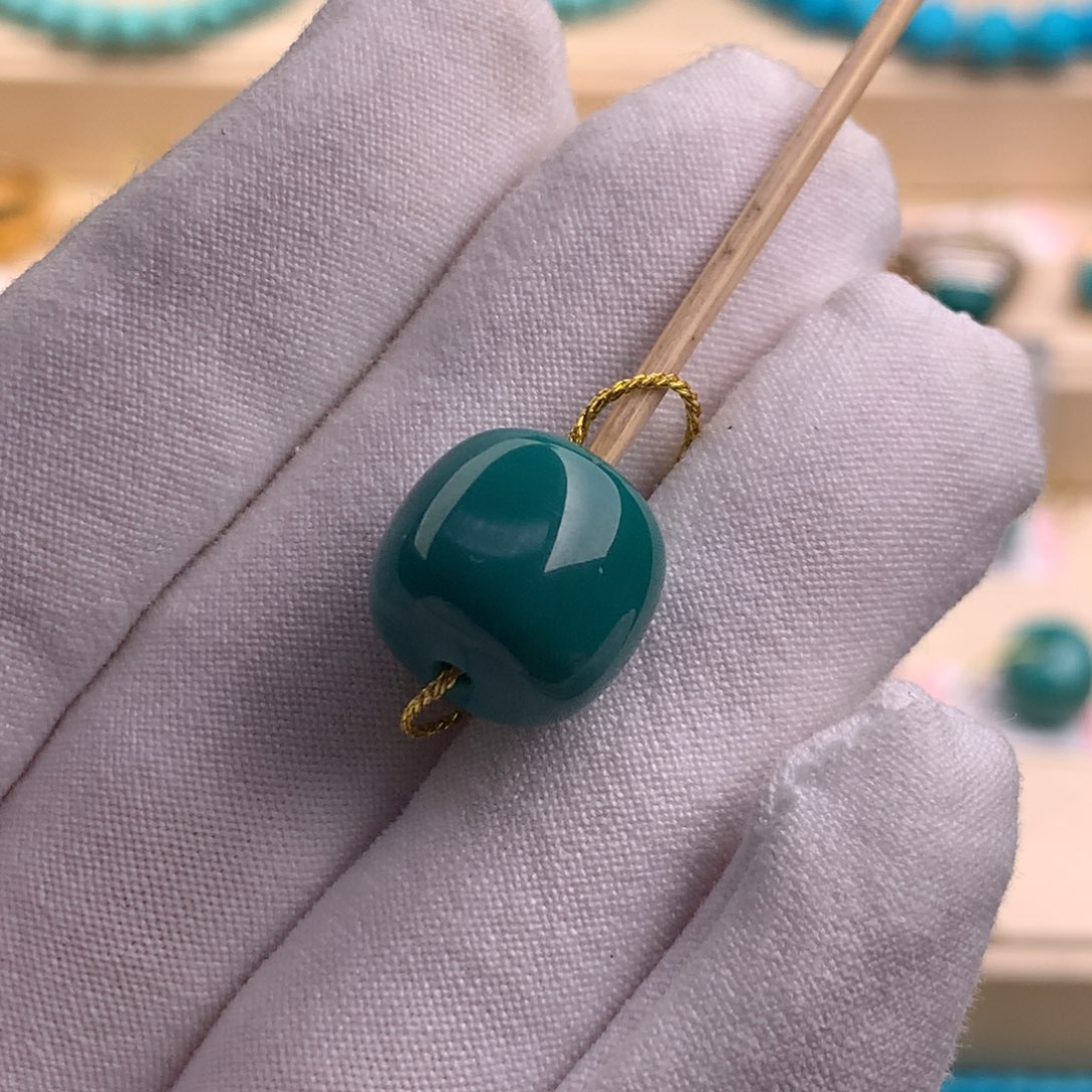 绿松石珠宝奇石未镶嵌小*频