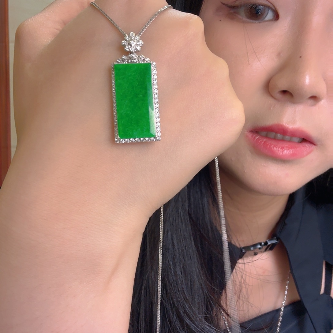 翡翠银S925镶嵌吊坠(不含链)吊坠